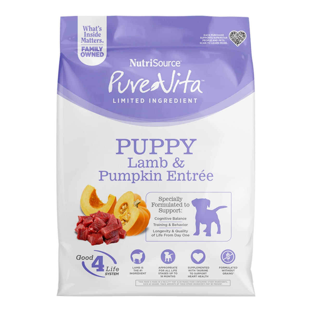 Pure Vita Puppy Grain Free — Lamb & Pumpkin (25 lb)
