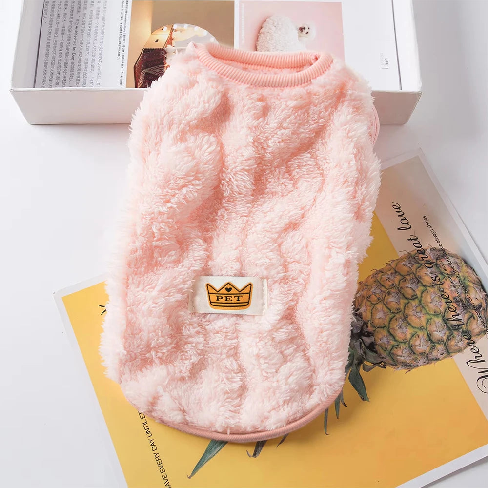 Soft Cozy Fleece Pet Sweatshirt – Warm Autumn & Winter Coat for Cats & Small Dogs
