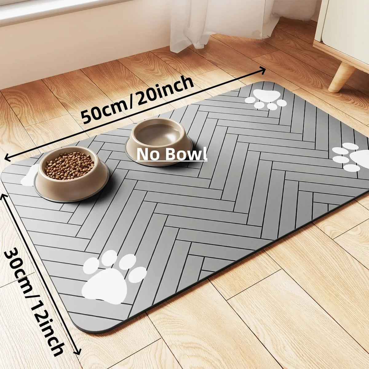 Pet Feeding Mat, Absorbent Quick-Dry Placemat, Non-Slip Waterproof Mat for Dog & Cat Food and Water Bowls
