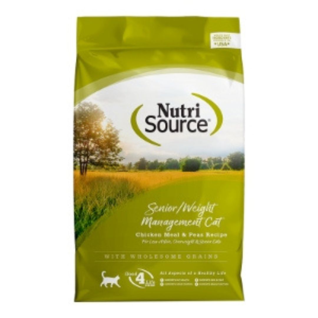 NutriSource Senior & Weight Management Cat — Chicken & Peas (12 lb)