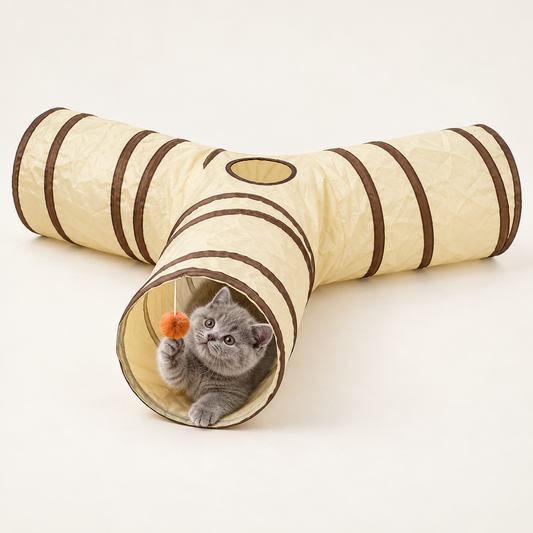 Donut Cat Tunnel Bed – Cozy Plush Hideaway & Play Tunnel