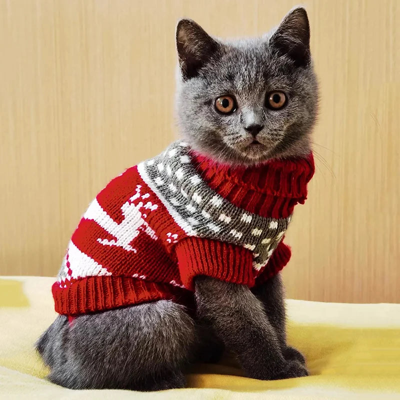 Cute Warm Cat Sweater – Cozy Winter Pullover for Cats & Sphynx