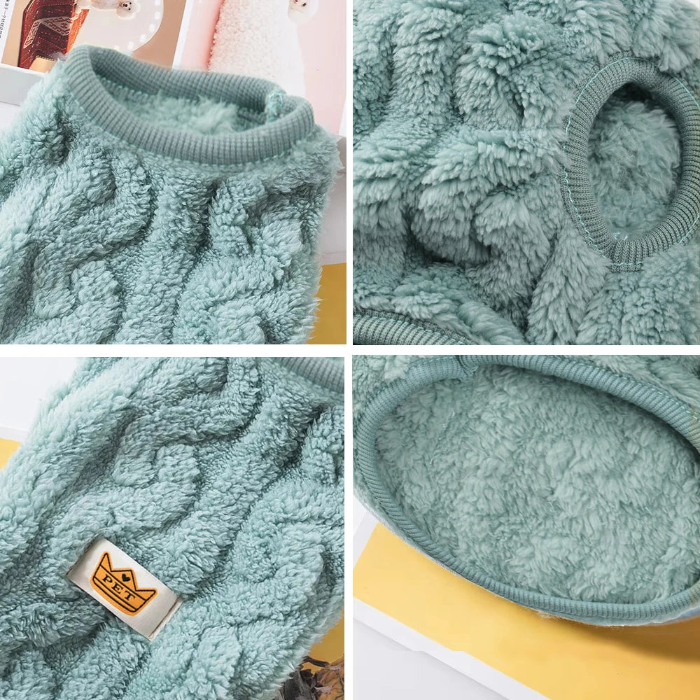 Soft Cozy Fleece Pet Sweatshirt – Warm Autumn & Winter Coat for Cats & Small Dogs