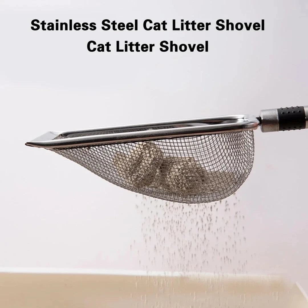 Stainless Steel Cat Litter Scoop, Rust-Resistant Ergonomic Handle, Easy Clean