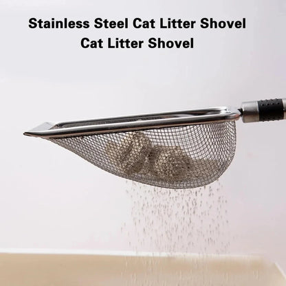 Stainless Steel Cat Litter Scoop, Rust-Resistant Ergonomic Handle, Easy Clean
