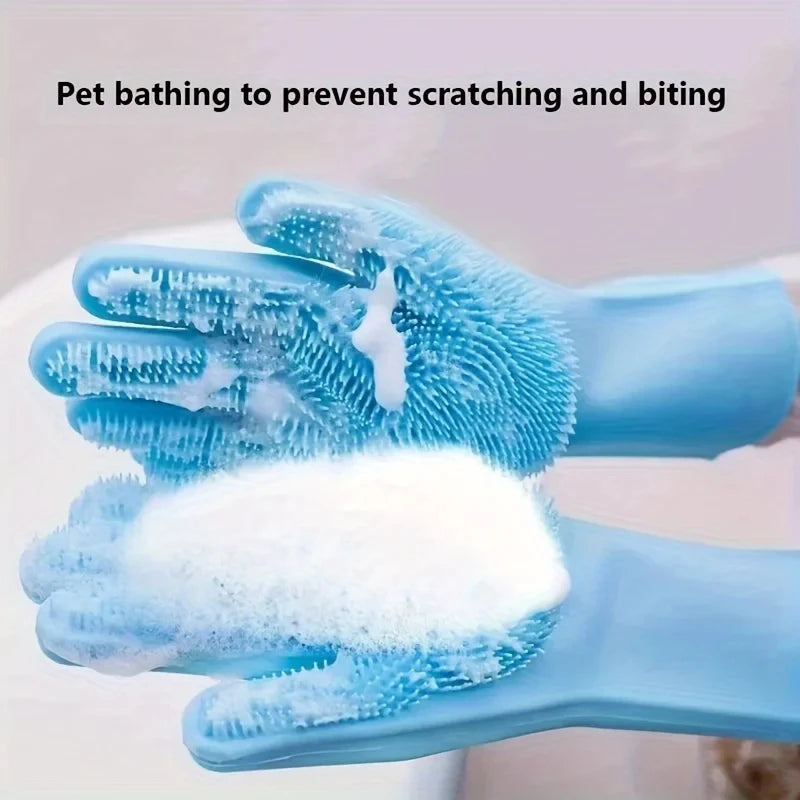 Pet Grooming & Bathing Gloves for Dogs and Cats