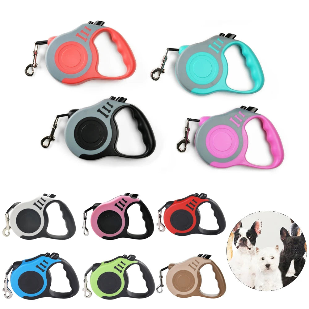 3m/5m Retractable Dog Leash, Strong Nylon, Durable Lead for Small, Medium & Large Dogs and Cats