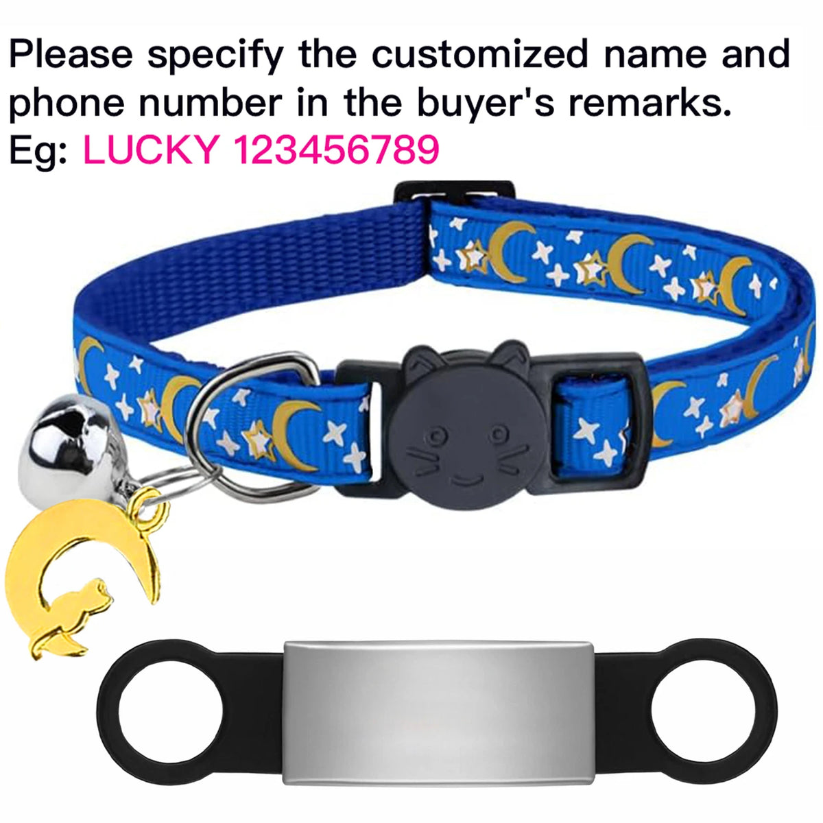 Personalized Cat Collar with Bell, Custom Engraved ID Tag, Glow Anti-Lost Collar for Kittens & Puppies