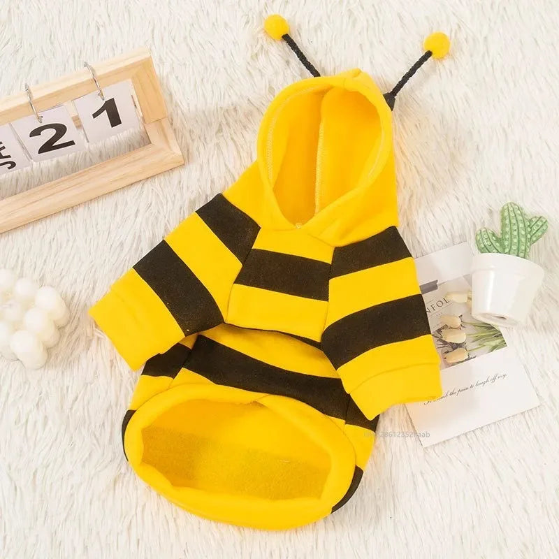 Bee Pet Hoodie – Cute Halloween Costume for Small Dogs & Cats