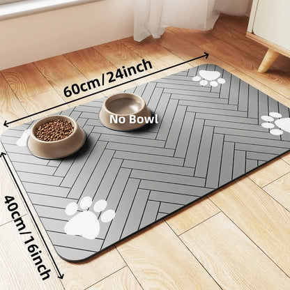 Pet Feeding Mat, Absorbent Quick-Dry Placemat, Non-Slip Waterproof Mat for Dog & Cat Food and Water Bowls