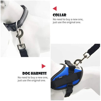 Adjustable Dog & Cat Car Seat Belt, Pet Safety Harness Lead Clip for Vehicle Travel