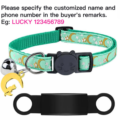 Personalized Cat Collar with Bell, Custom Engraved ID Tag, Glow Anti-Lost Collar for Kittens & Puppies