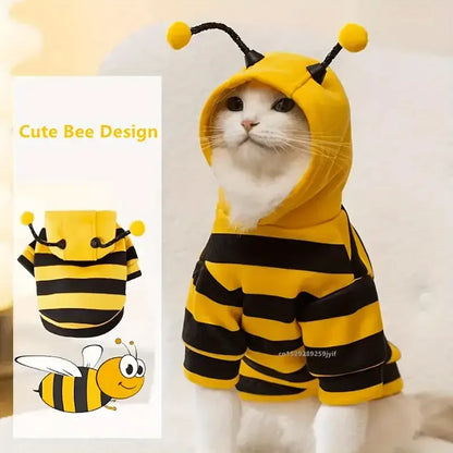 Bee Pet Hoodie – Cute Halloween Costume for Small Dogs & Cats