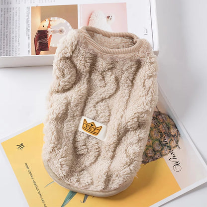 Soft Cozy Fleece Pet Sweatshirt – Warm Autumn & Winter Coat for Cats & Small Dogs