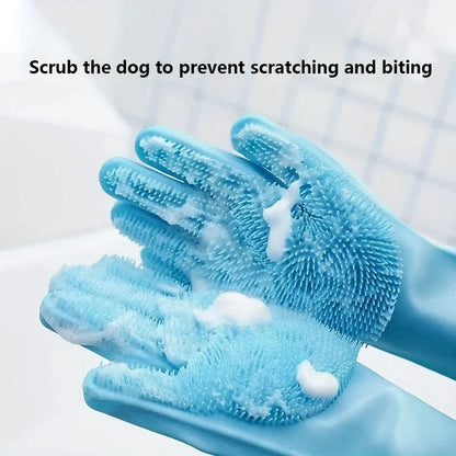 Pet Grooming & Bathing Gloves for Dogs and Cats