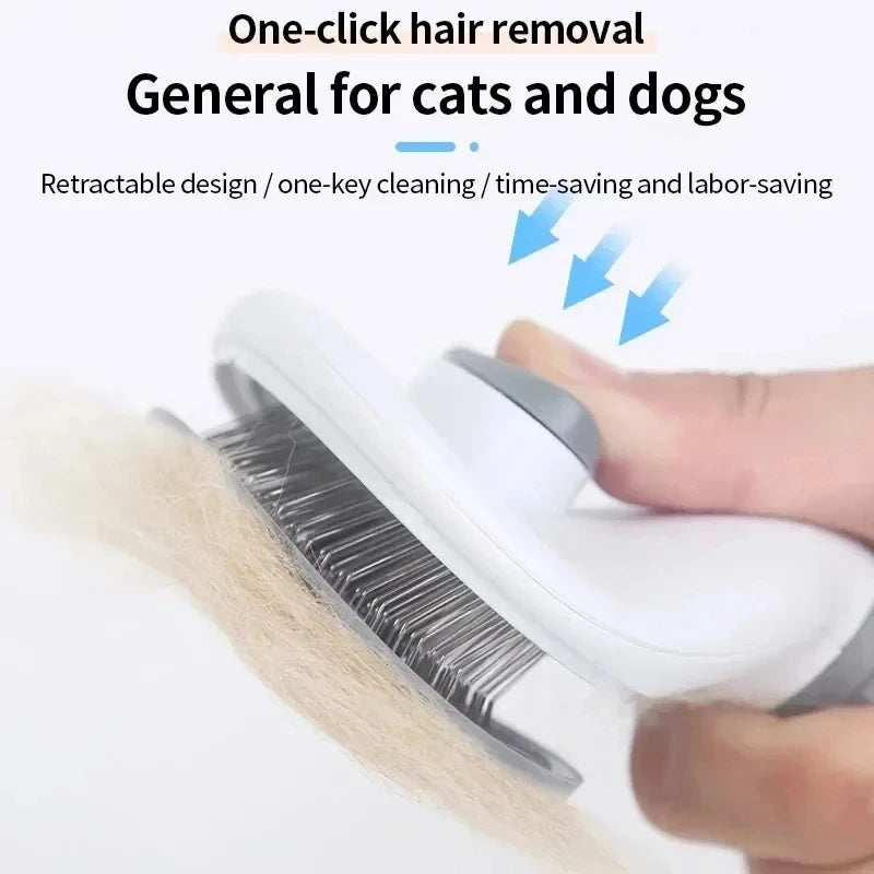 Self Cleaning Pet Hair Remover Brush, Dog & Cat Dematting Comb Grooming Tool