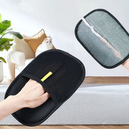 3Pcs Pet Grooming Glove, Double-Sided Hair Remover Massage Brush for Dogs & Cats, Self-Cleaning