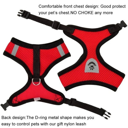 Cat & Dog Harness and Leash Set, Breathable Mesh Vest, Adjustable Reflective, for Small Dogs & Cats