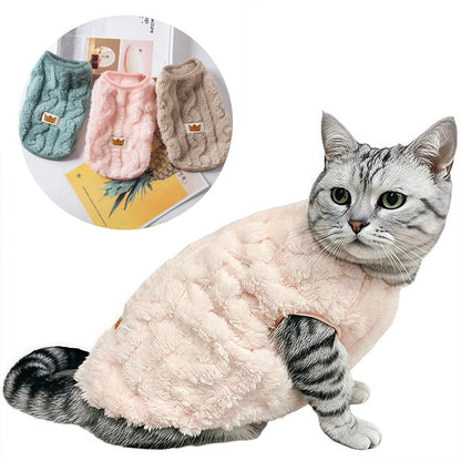Soft Cozy Fleece Pet Sweatshirt – Warm Autumn & Winter Coat for Cats & Small Dogs