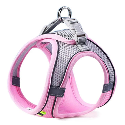 Dog & Cat Harness Leash Set, Reflective Breathable Adjustable Vest for Small & Medium Dogs, Outdoor Walking