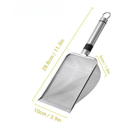 Stainless Steel Cat Litter Scoop, Rust-Resistant Ergonomic Handle, Easy Clean