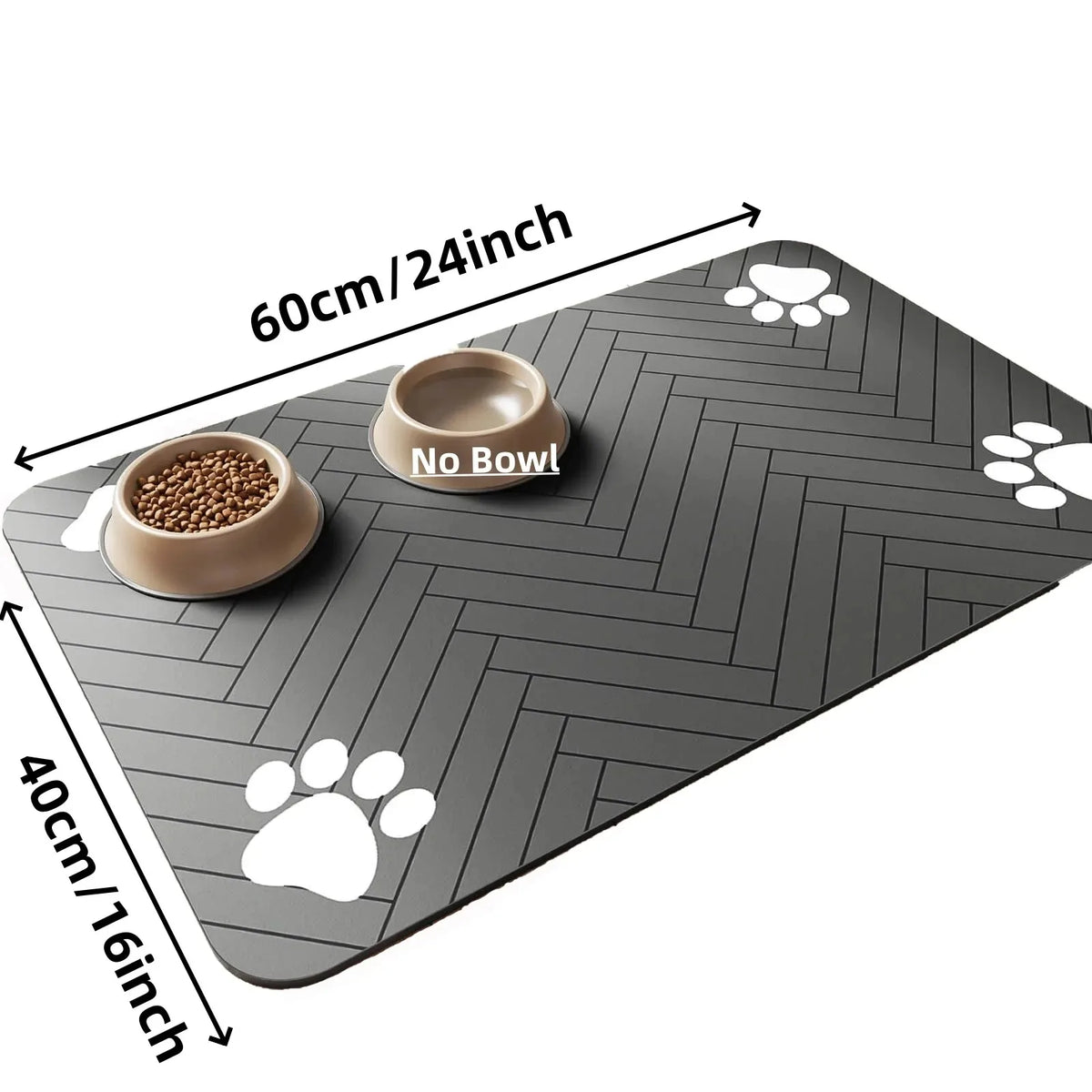 Pet Feeding Mat, Absorbent Quick-Dry Placemat, Non-Slip Waterproof Mat for Dog & Cat Food and Water Bowls