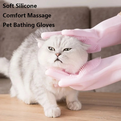 Pet Grooming & Bathing Gloves for Dogs and Cats