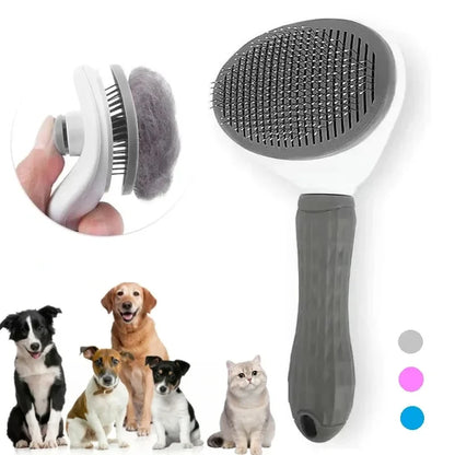 Self Cleaning Pet Hair Remover Brush, Dog & Cat Dematting Comb Grooming Tool