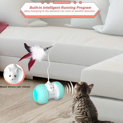 Interactive Cat Toys for Indoor Cats, Automatic Kitten Toys Electronic with Mouse and 3 Feathers