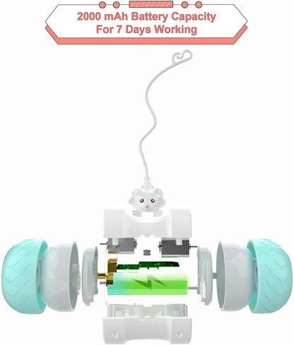 Interactive Cat Toys for Indoor Cats, Automatic Kitten Toys Electronic with Mouse and 3 Feathers