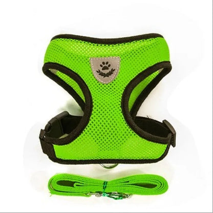 Cat & Dog Harness and Leash Set, Breathable Mesh Vest, Adjustable Reflective, for Small Dogs & Cats