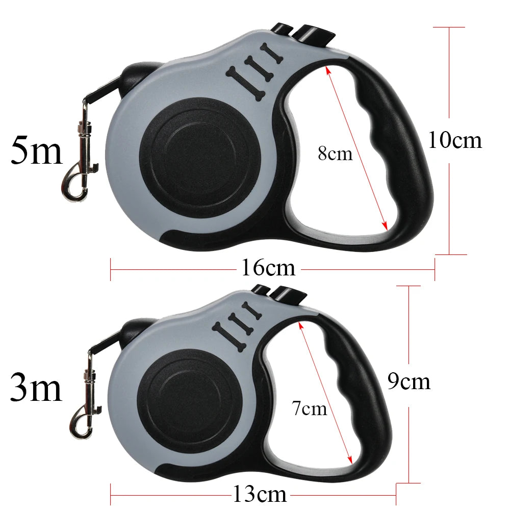 3m/5m Retractable Dog Leash, Strong Nylon, Durable Lead for Small, Medium & Large Dogs and Cats