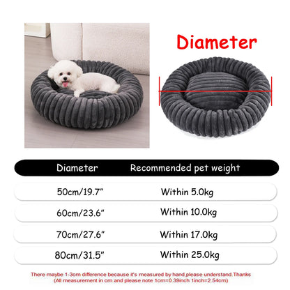 40-90cm 6 Sizes Round Pet Bed for Large Dog Bed Super Soft Cat Bed