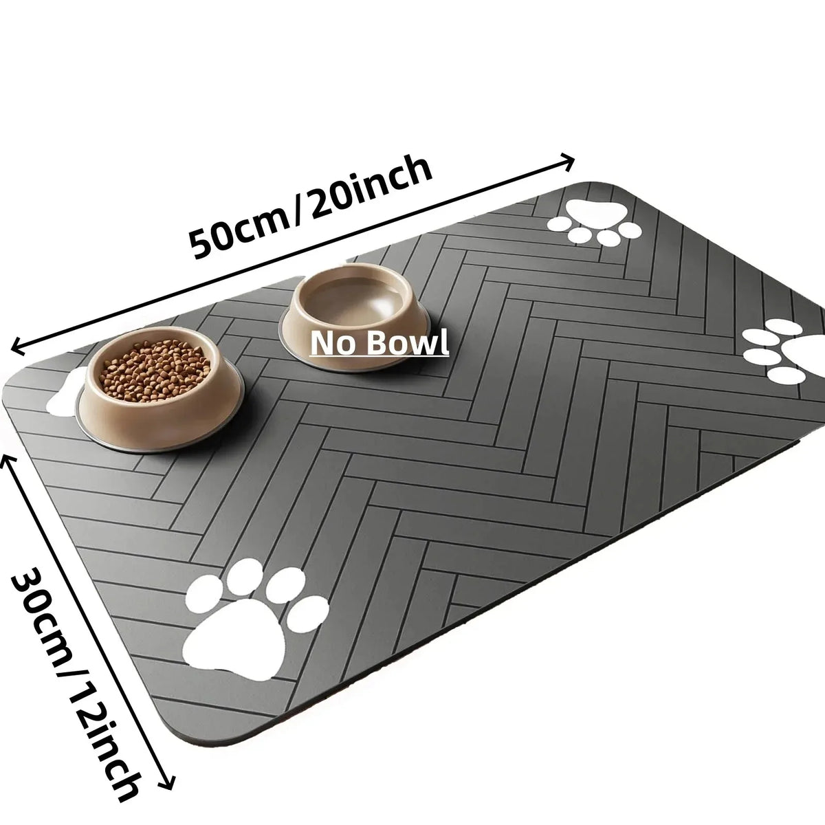 Pet Feeding Mat, Absorbent Quick-Dry Placemat, Non-Slip Waterproof Mat for Dog & Cat Food and Water Bowls