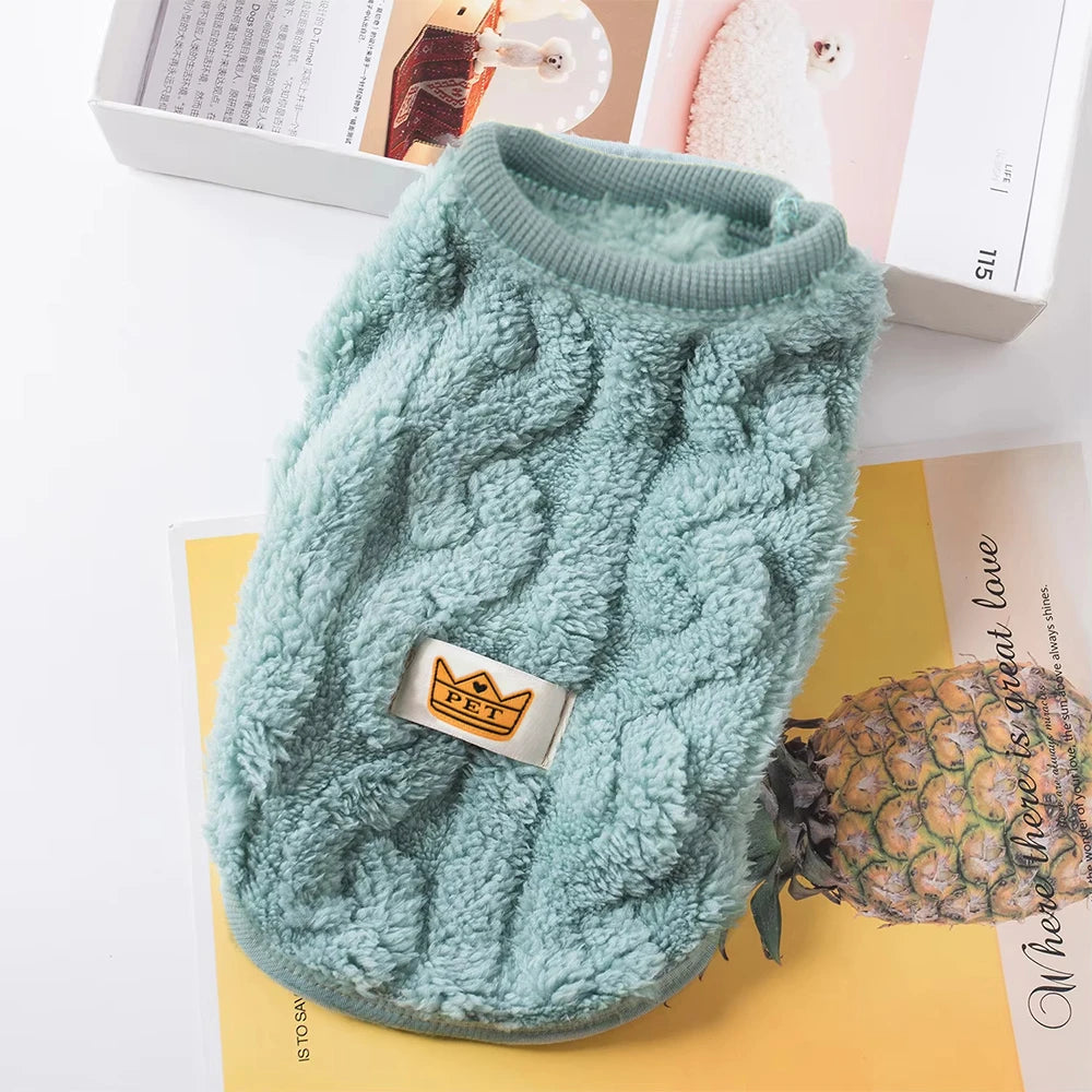 Soft Cozy Fleece Pet Sweatshirt – Warm Autumn & Winter Coat for Cats & Small Dogs