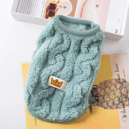 Soft Cozy Fleece Pet Sweatshirt – Warm Autumn & Winter Coat for Cats & Small Dogs