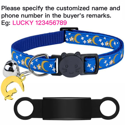 Personalized Cat Collar with Bell, Custom Engraved ID Tag, Glow Anti-Lost Collar for Kittens & Puppies