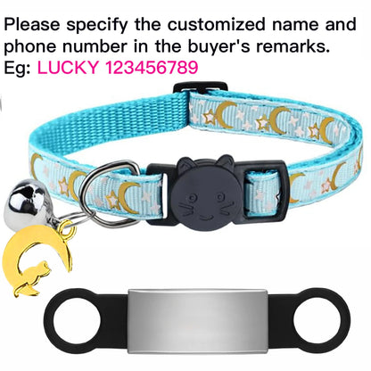 Personalized Cat Collar with Bell, Custom Engraved ID Tag, Glow Anti-Lost Collar for Kittens & Puppies