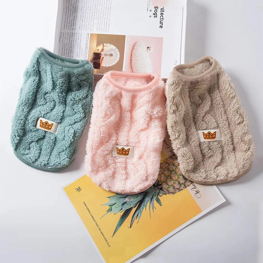 Soft Cozy Fleece Pet Sweatshirt – Warm Autumn & Winter Coat for Cats & Small Dogs