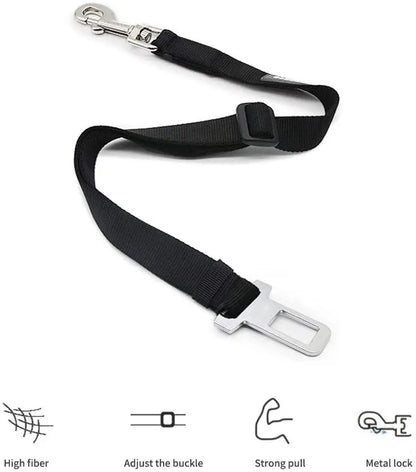 Adjustable Dog & Cat Car Seat Belt, Pet Safety Harness Lead Clip for Vehicle Travel