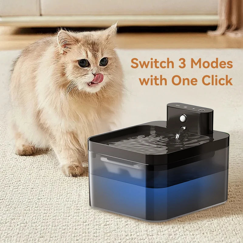 Smart Wireless Pet Water Fountain with Motion Sensor 2600mAh Pet Water Dispenser