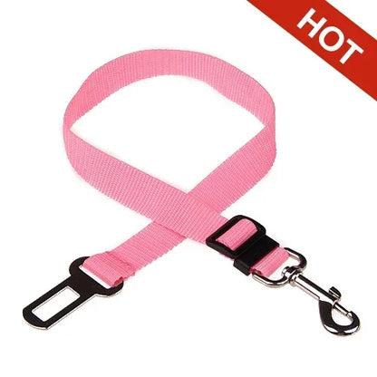Adjustable Dog & Cat Car Seat Belt, Pet Safety Harness Lead Clip for Vehicle Travel