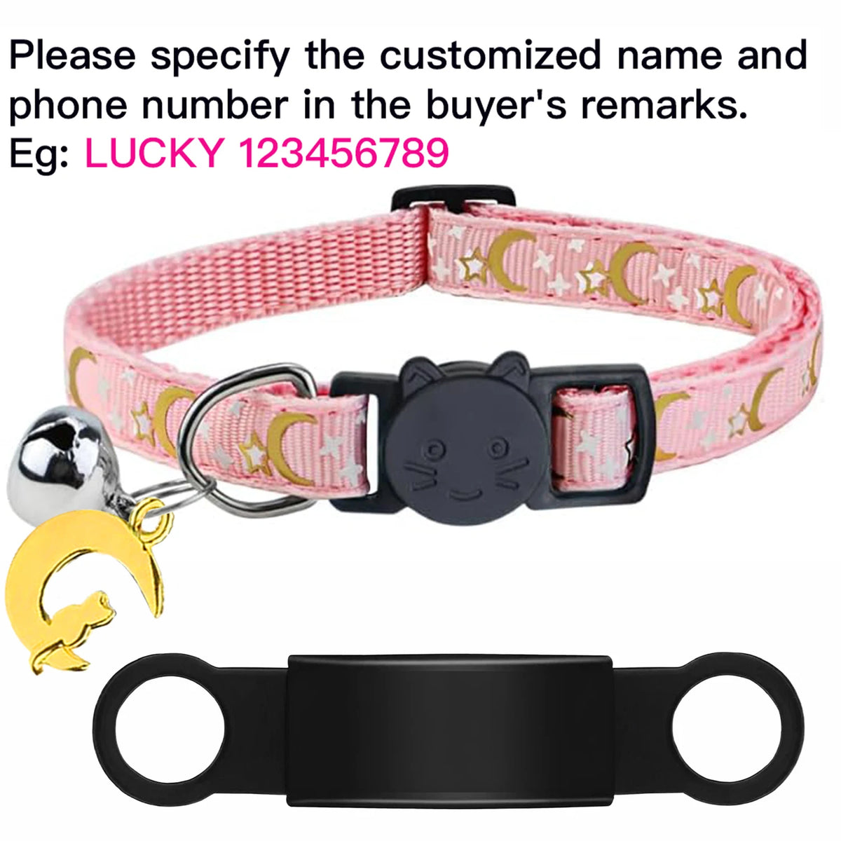 Personalized Cat Collar with Bell, Custom Engraved ID Tag, Glow Anti-Lost Collar for Kittens & Puppies