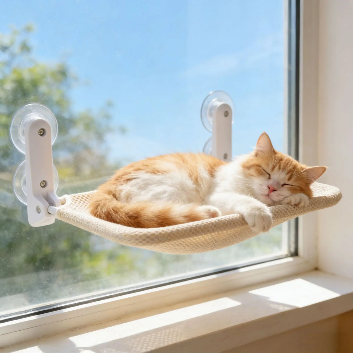 Cat Hammock Foldable Window Suction Cup Hanging Nest, Cat Sunbathing Hanging Bed
