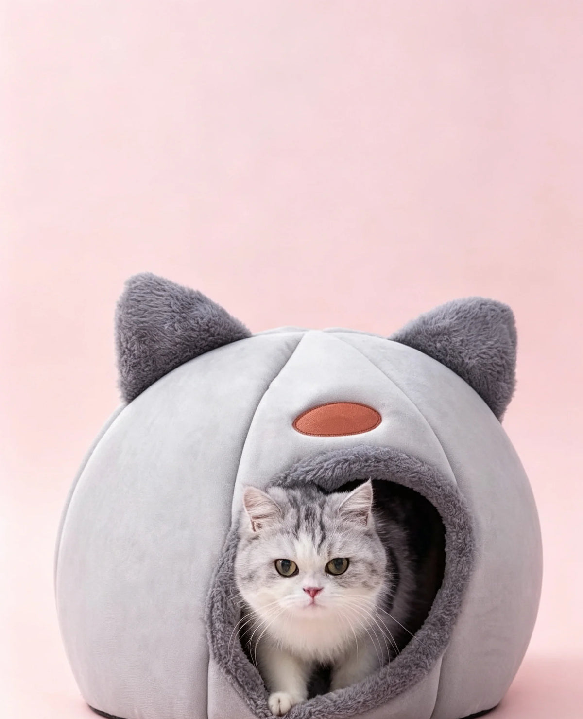 1pc Cute Cat Bed / Winter-Spring Semi-Enclosed Small Bed