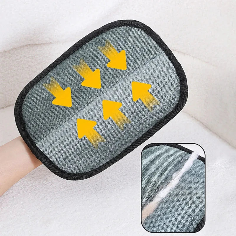 3Pcs Pet Grooming Glove, Double-Sided Hair Remover Massage Brush for Dogs & Cats, Self-Cleaning
