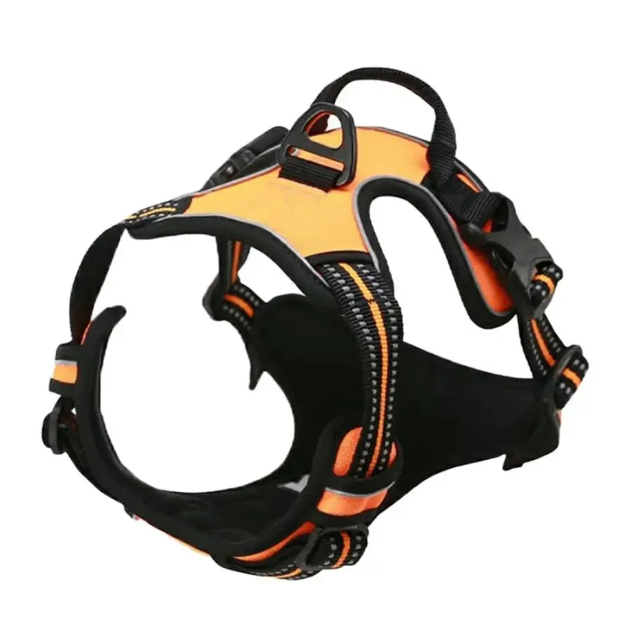 Dog Collar, Harness & Leash Set, Leather Vest for Small, Medium & Large Dogs and Puppies