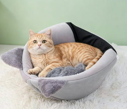 1pc Cute Cat Bed / Winter-Spring Semi-Enclosed Small Bed