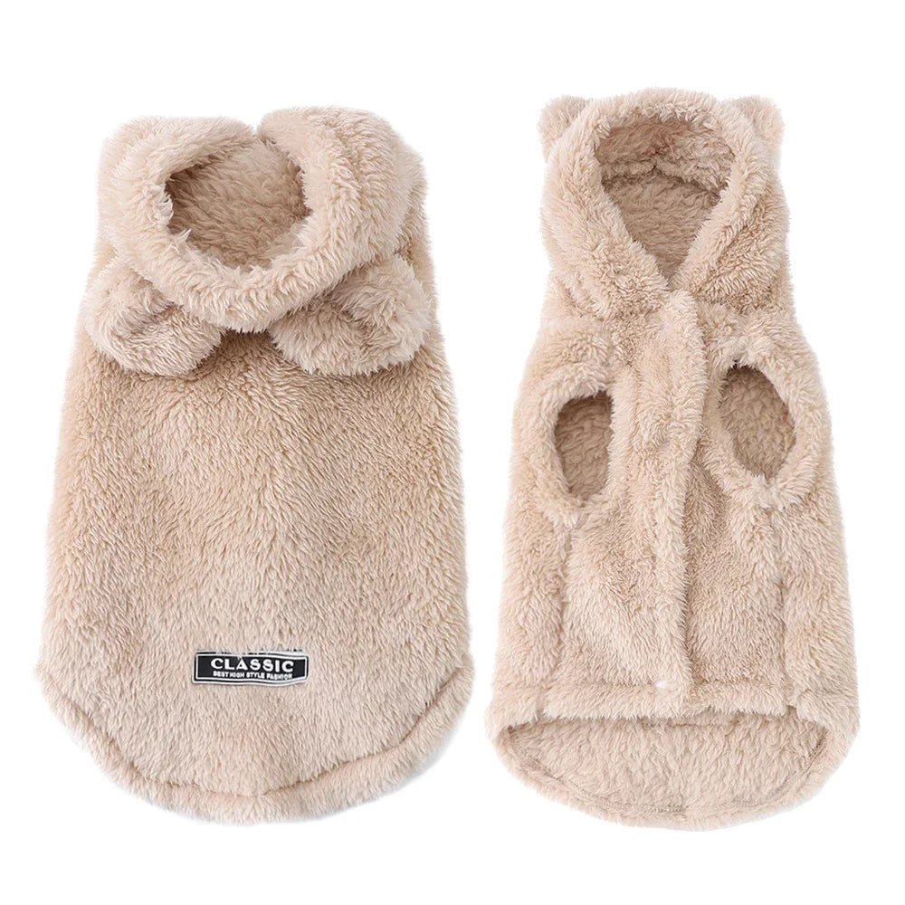 Soft Fleece Pet Hoodie – Warm Autumn & Winter Coat for Dogs & Cats
