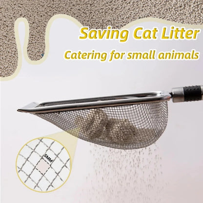 Stainless Steel Cat Litter Scoop, Rust-Resistant Ergonomic Handle, Easy Clean